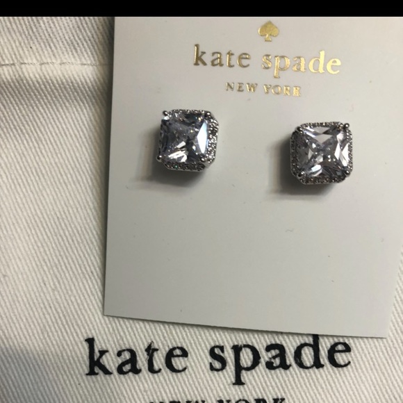 NEW Kate Spade Save the Date Princess cut studs - Picture 3 of 5